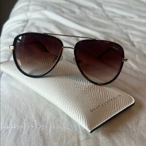 Quay Tortoise Shell Aviator Sunglasses